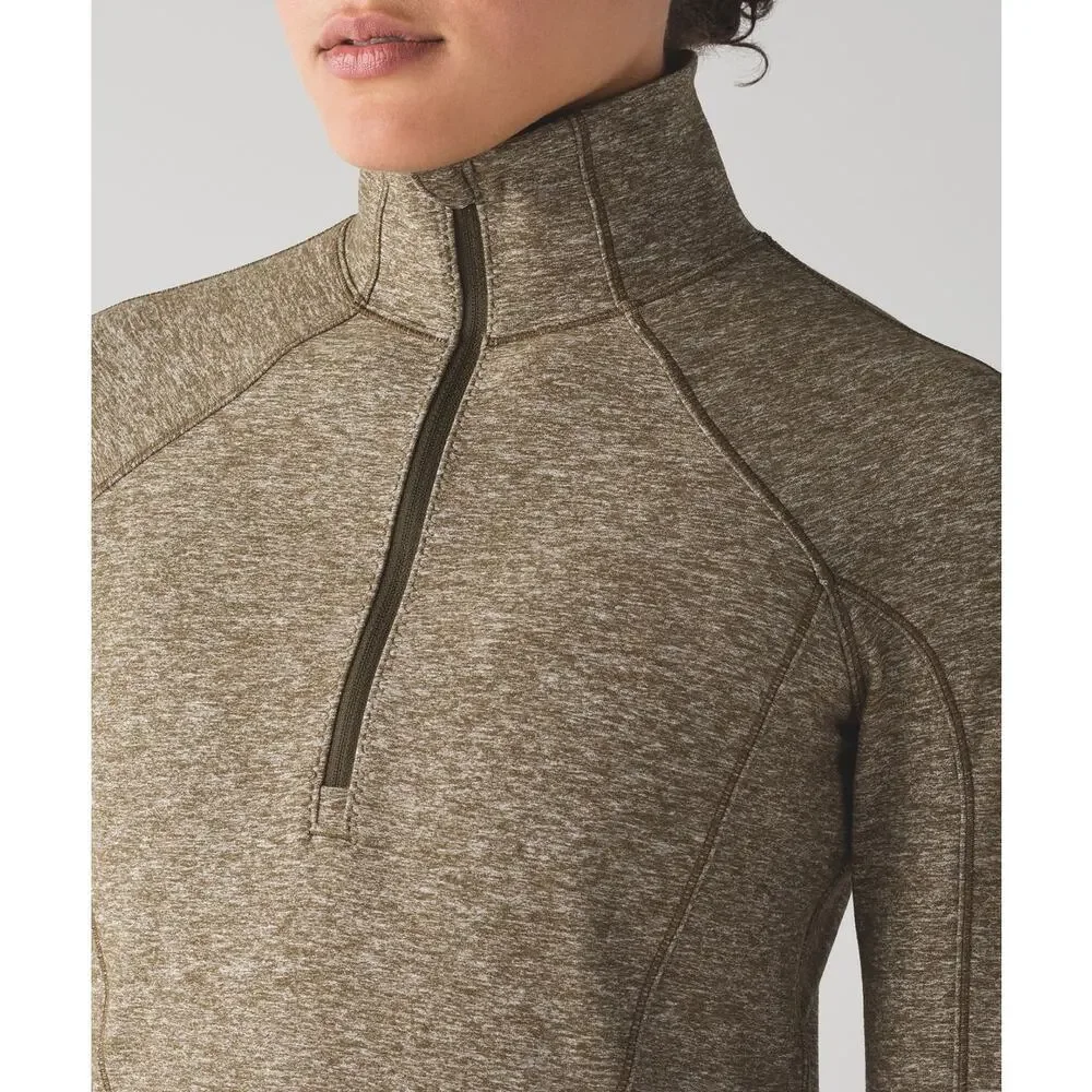 Lululemon Rush Hour 1/2 Zip Pullover‎ Sweatshirt Olive Green Size 8 ~ EUC!!